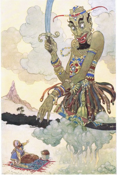 An angry genie, 1930s by René Bull